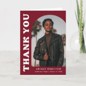 Offset Bourgogne Arch 4 Foto Afstuderen Bedankkaart (Voorkant)