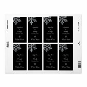 Offset Crystal Snowflake Weddenschap Wine Label zw (Full Sheet)