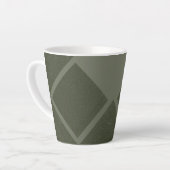 Offset Diamond Moss Green Latte Mok – Aangepast (Linkerhoek)