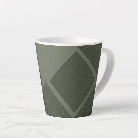 Offset Diamond Moss Green Latte Mok – Aangepast (Rechterhoek)
