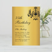 Offset Grand Ballroom Birthday Invitation gold Kaart (Staand voorkant)