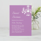 Offset Grand Ballroom Birthday Invitation (paars) Kaart (Staand voorkant)