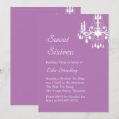 Offset Grand Ballroom Birthday Invitation (paars) Kaart (Voorkant / Achterkant)