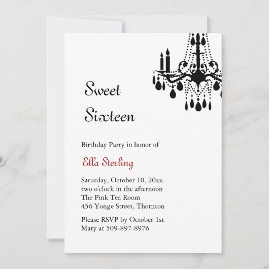 Offset Grand Ballroom Birthday Invitation (wit) Kaart (Voorkant)