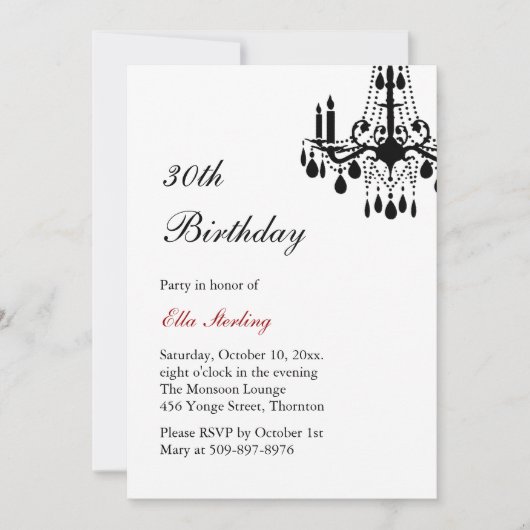 Offset Grand Ballroom Birthday Invitation (wit) Kaart (Voorkant)