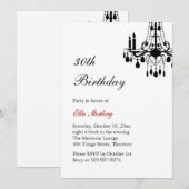 Offset Grand Ballroom Birthday Invitation (wit) Kaart (Voorkant / Achterkant)