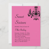 Offset Grand Ballroom Birthday Invite (fuchsia) Kaart (Voorkant)