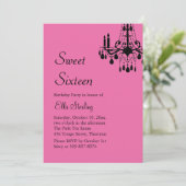 Offset Grand Ballroom Birthday Invite (fuchsia) Kaart (Staand voorkant)