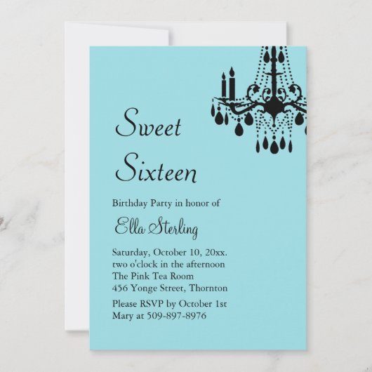 Offset Grand Ballroom Birthday Invite (turquoise) Kaart (Voorkant)
