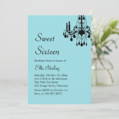 Offset Grand Ballroom Birthday Invite (turquoise) Kaart (Staand voorkant)
