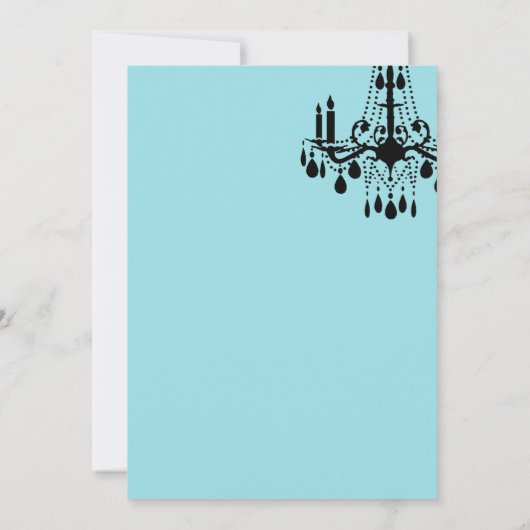 Offset Grand Ballroom Birthday Invite (turquoise) Kaart (Achterkant)