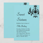 Offset Grand Ballroom Birthday Invite (turquoise) Kaart (Voorkant / Achterkant)