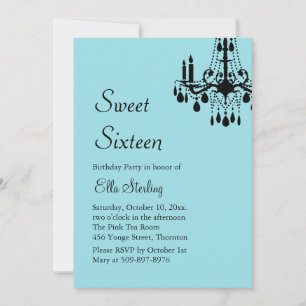 Offset Grand Ballroom Birthday Invite (turquoise) Kaart