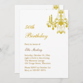 Offset Grand Ballroom Verjaardag Uitnodiging (goud (Voorkant / Achterkant)