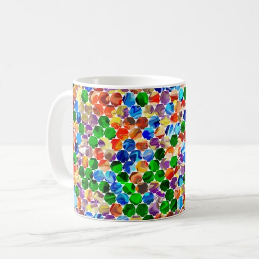 Offset Hexagons Swirl 11oz-Mok Koffiemok (Voorkant links)