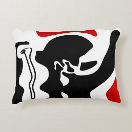 Offset kamer: Abstract zwart, wit & rood Accent Kussen