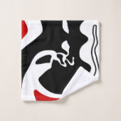 Offset kamer: Abstract zwart, wit & rood Bad Handdoek (Wasdoekje)