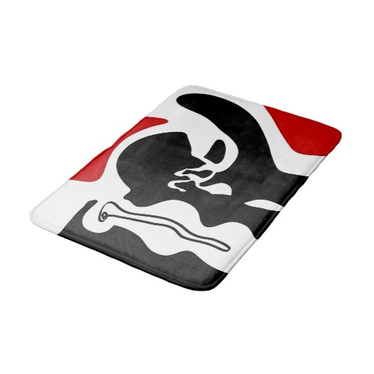 Offset kamer: Abstract zwart, wit & rood Badmat (Gekanteld)