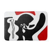 Offset kamer: Abstract zwart, wit & rood Badmat (Voorkant)