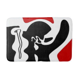 Offset kamer: Abstract zwart, wit & rood Badmat