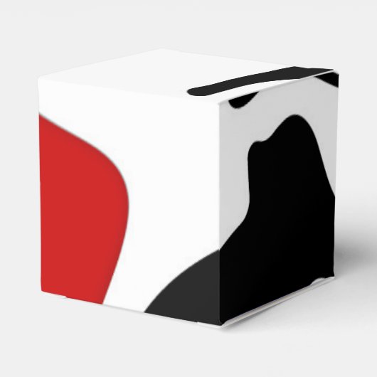 Offset kamer: Abstract zwart, wit & rood Bedankdoosjes (Achterkant)