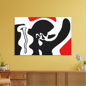 Offset kamer: Abstract zwart, wit & rood Canvas Afdruk (Insitu (Woonkamer))