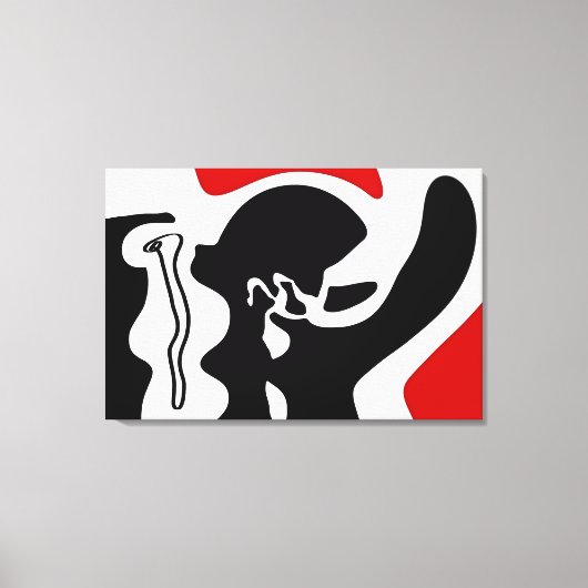 Offset kamer: Abstract zwart, wit & rood Canvas Afdruk (Voorkant)