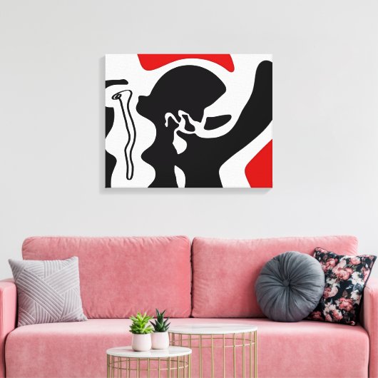 Offset kamer: Abstract zwart, wit & rood Canvas Afdruk (Insitu (Woonkamer))