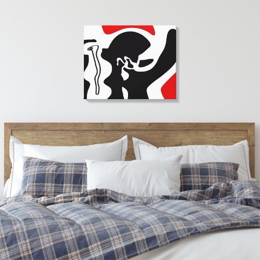 Offset kamer: Abstract zwart, wit & rood Canvas Afdruk (Insitu (Slaapkamer))