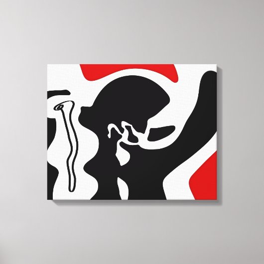 Offset kamer: Abstract zwart, wit & rood Canvas Afdruk (Voorkant)