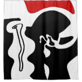 Offset kamer: Abstract zwart, wit & rood Douchegordijn (Voorkant)