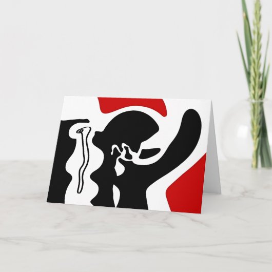 Offset kamer: Abstract zwart, wit & rood Kaart (Voorkant)