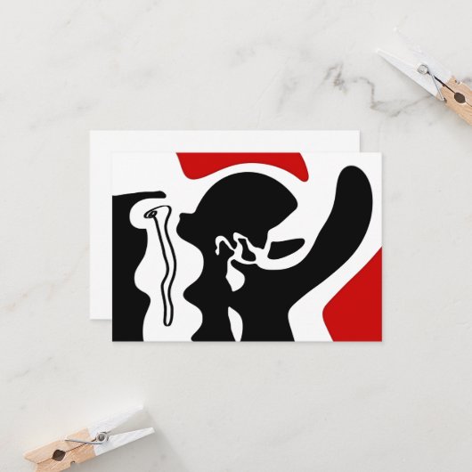 Offset kamer: Abstract zwart, wit & rood Kaart (Voorkant / Achterkant in situ)