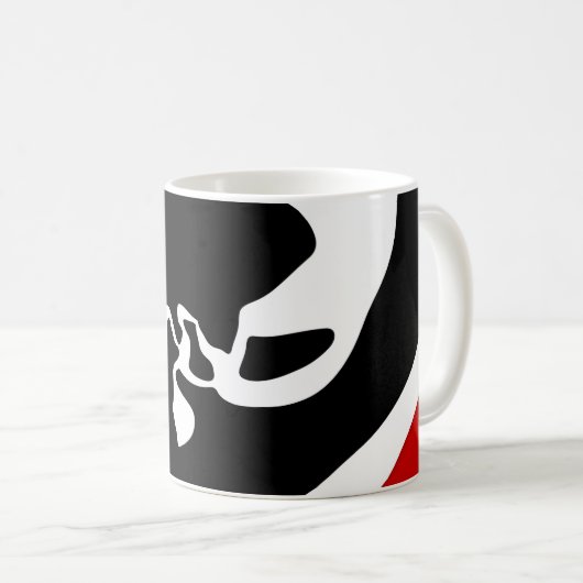 Offset kamer: Abstract zwart, wit & rood Koffiemok (Voorkant rechts)