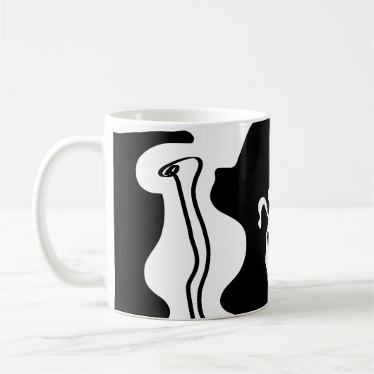 Offset kamer: Abstract zwart, wit & rood Koffiemok (Links)