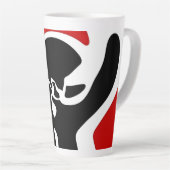 Offset kamer: Abstract zwart, wit & rood Latte Mok (Rechterhoek)