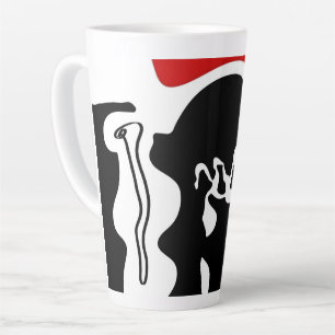Offset kamer: Abstract zwart, wit & rood Latte Mok
