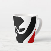 Offset kamer: Abstract zwart, wit & rood Latte Mok (Rechterhoek)