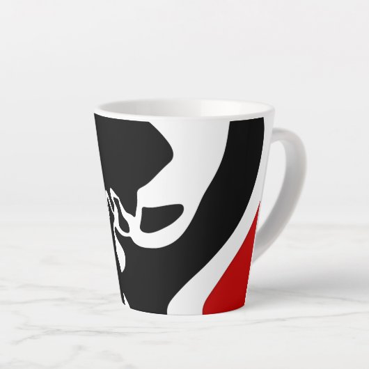 Offset kamer: Abstract zwart, wit & rood Latte Mok (Rechterhoek)