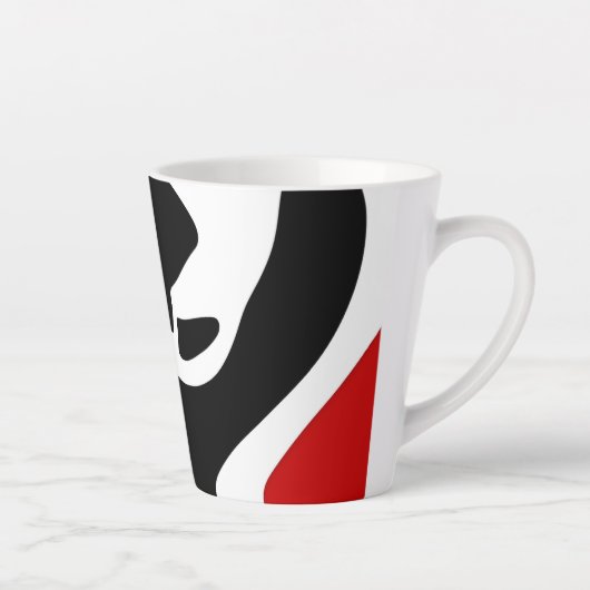 Offset kamer: Abstract zwart, wit & rood Latte Mok (Rechts)