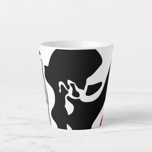 Offset kamer: Abstract zwart, wit & rood Latte Mok (Voorkant)