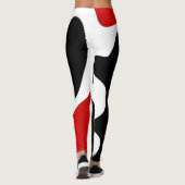Offset kamer: Abstract zwart, wit & rood Leggings (Achterkant)