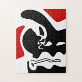 Offset kamer: Abstract zwart, wit & rood Legpuzzel (Verticaal)