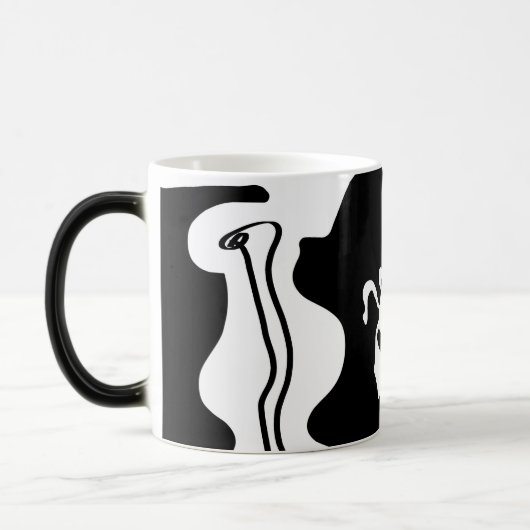 Offset kamer: Abstract zwart, wit & rood Magische Mok (Links)