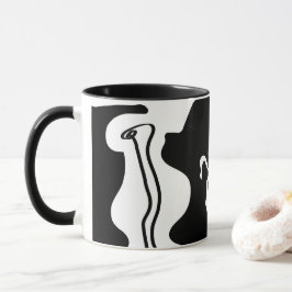 Offset kamer: Abstract zwart, wit & rood Mok