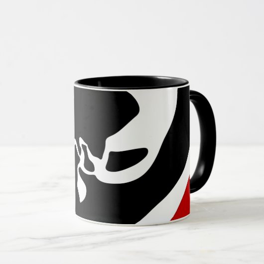 Offset kamer: Abstract zwart, wit & rood Mok (Voorkant rechts)