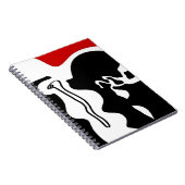 Offset kamer: Abstract zwart, wit & rood Notitieboek (Rechterzijde)