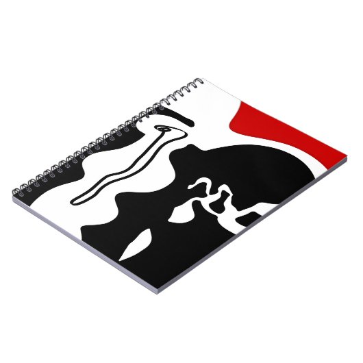 Offset kamer: Abstract zwart, wit & rood Notitieboek (Linkerzijde)