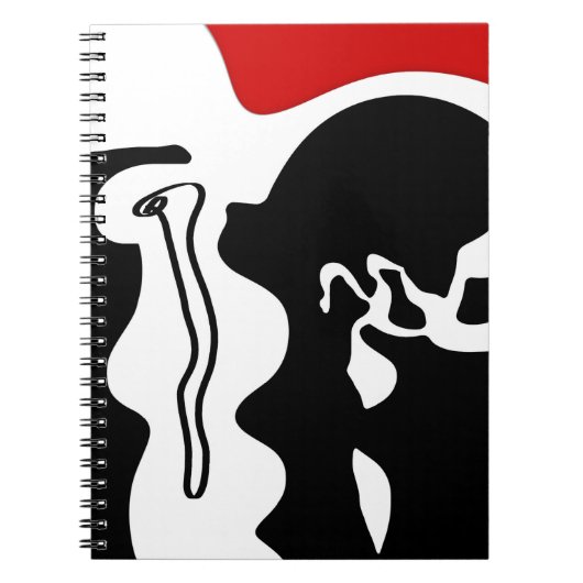 Offset kamer: Abstract zwart, wit & rood Notitieboek (Voorkant)