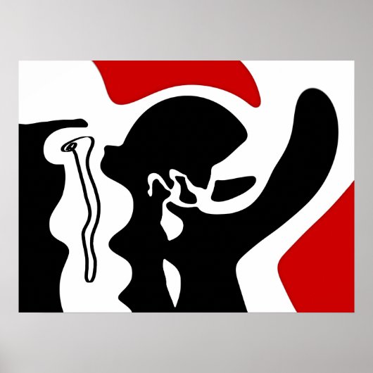 Offset kamer: Abstract zwart, wit & rood Poster (Voorkant)